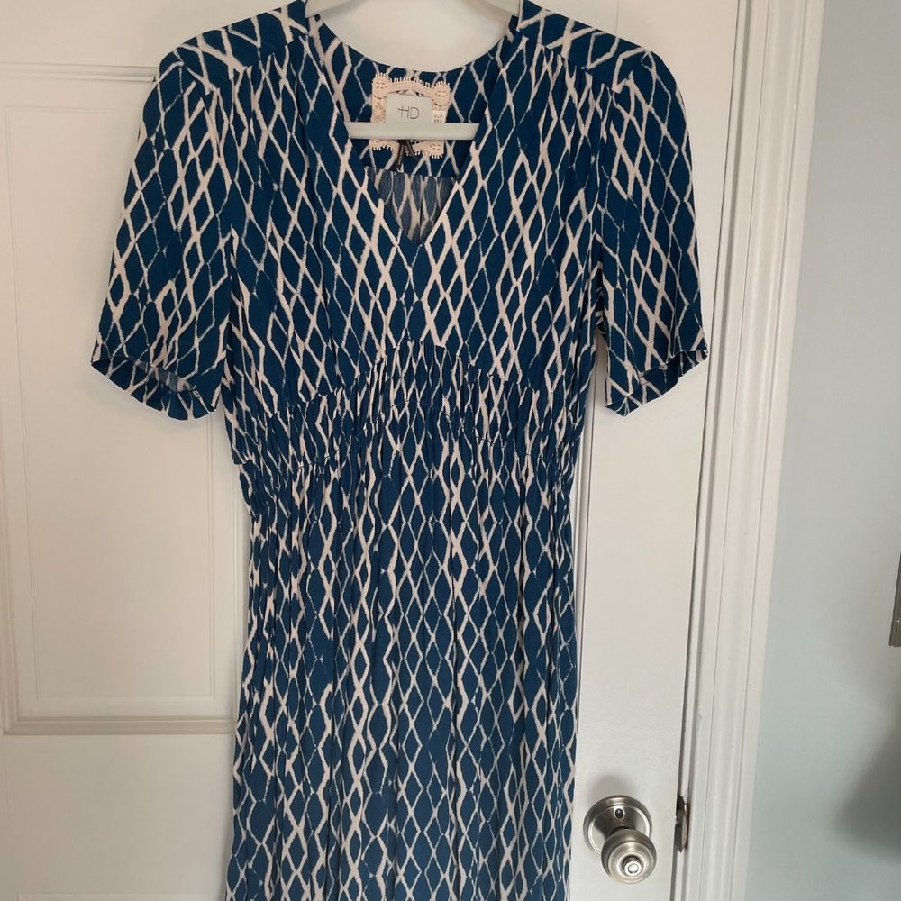 Blue HD in Paris Anthropologie Short Sleeve Dress Size 6